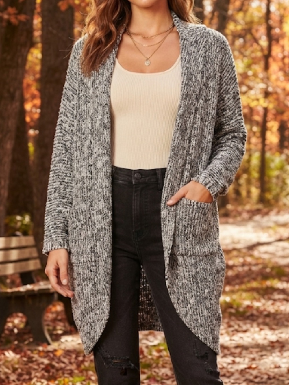 FRANCESCA’S | Birdcage Cardigan Open Longline Slouchy Small